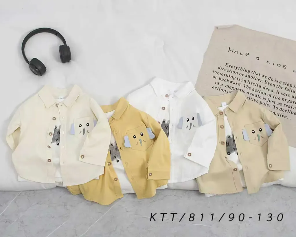 [250150811114] 口袋耳朵大象衬衫 (白色)