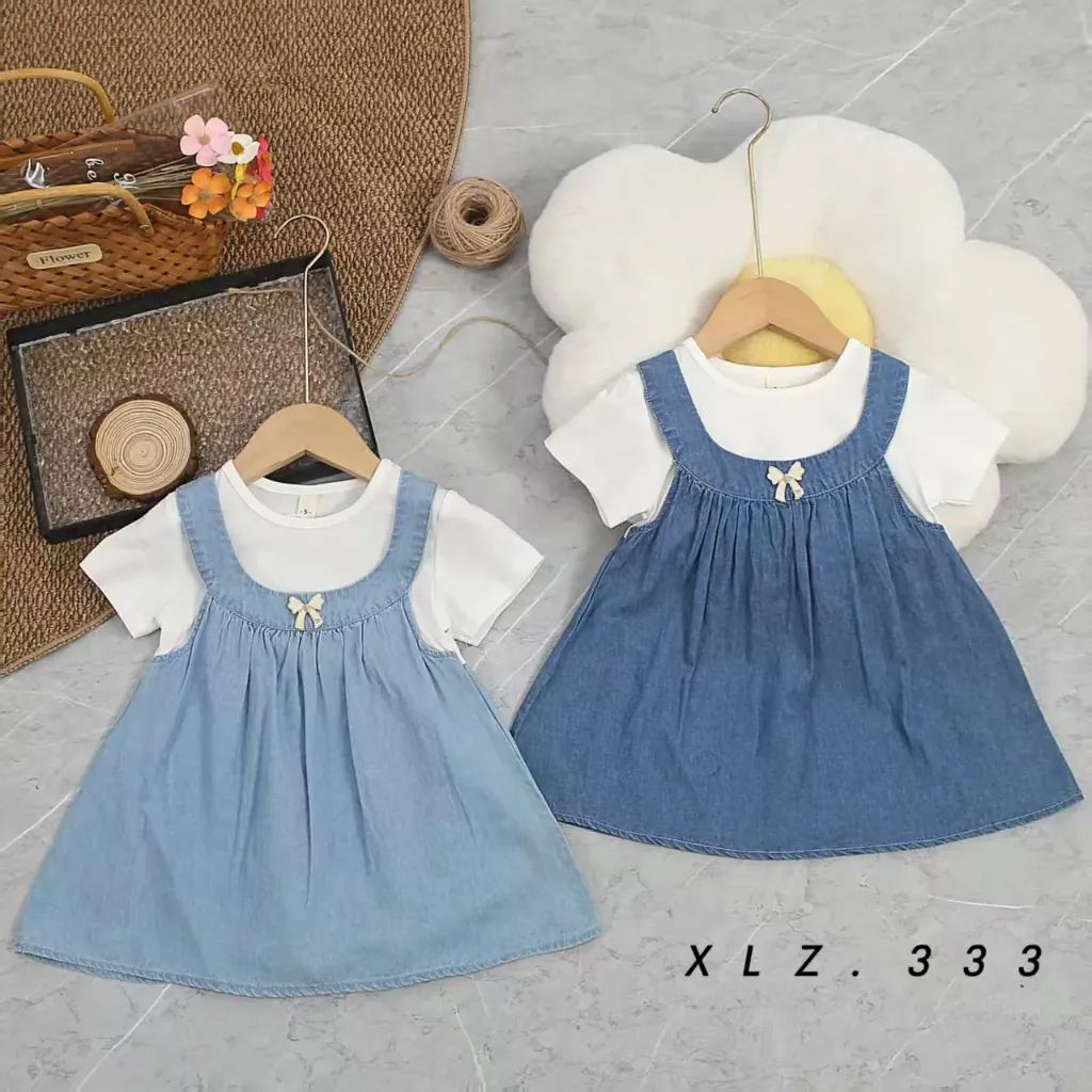 一蝴蝶结牛仔裙