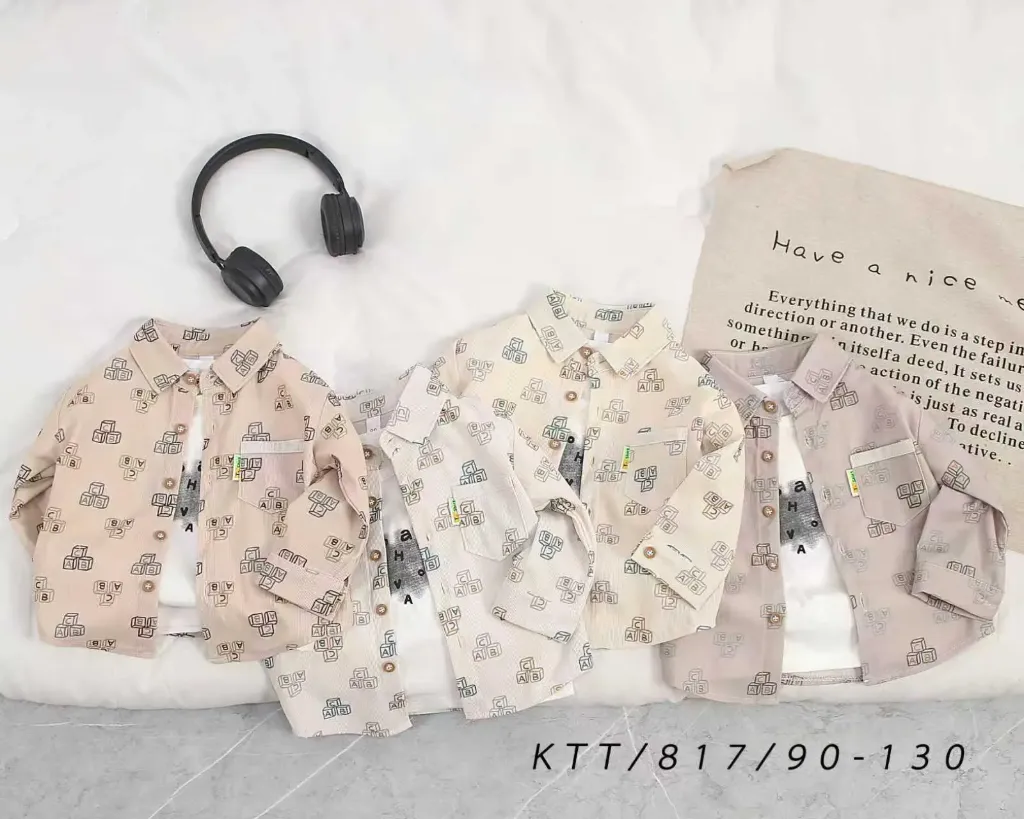 满印三立体方块ABC衬衫