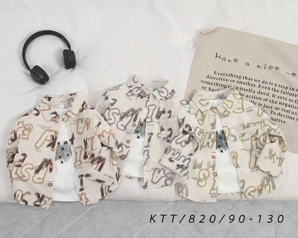 满印RST二色字母衬衫